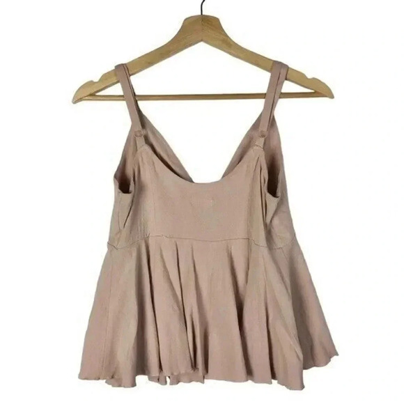 Free People Intimately Light Pink Tie Front Babydoll Tank Top S - Picture 2 of 4